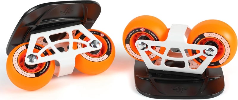 Sanxup FreeSkates Portable Roller Road Drift Skates Plate, with Aluminum Alloy Deck Non-Slip, Board Split Skateboard with PU Wheels High-end Bearings (Orange) - Image 1